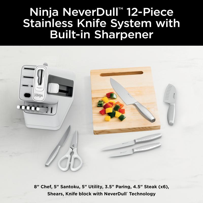 Ninja NeverDull™ 12-Piece Stainless Knife System with Built-in Sharpener