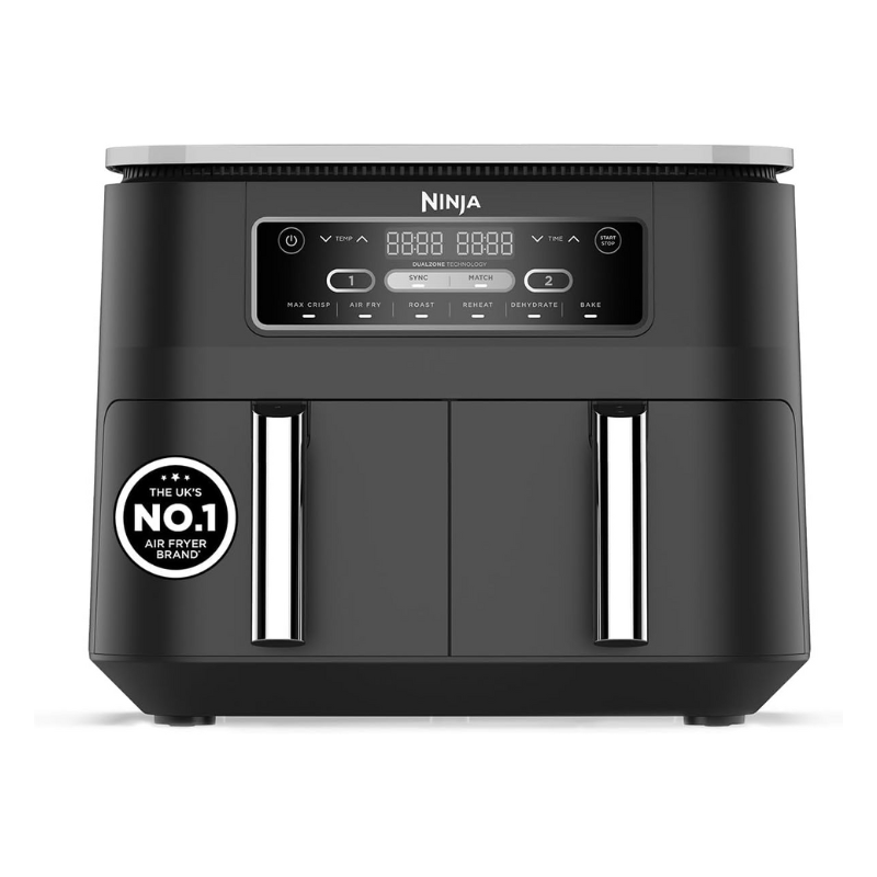 NinjaFoodi Dual Zone Digital Air Fryer, 2 Drawers, 7.6L, 6-in-1