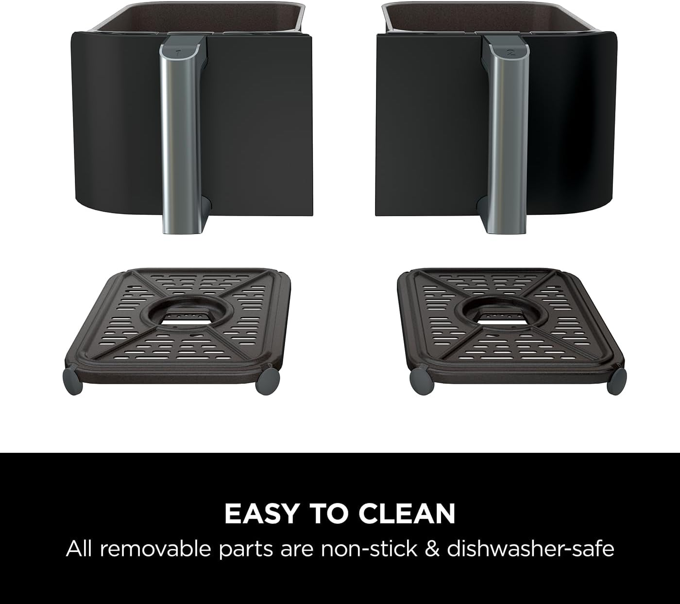 NinjaFoodi Dual Zone Digital Air Fryer, 2 Drawers, 7.6L, 6-in-1