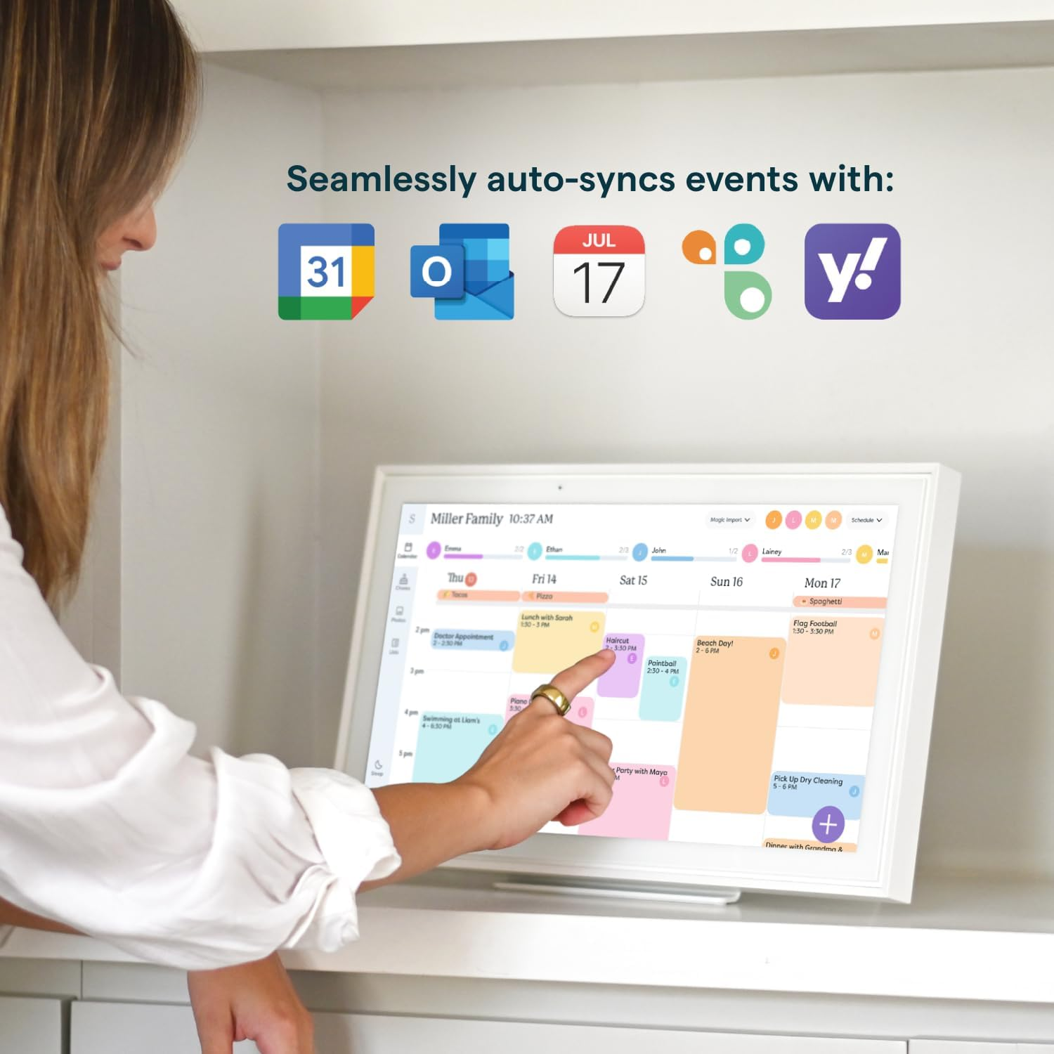 Skylight Calendar - 15 inch Digital Calendar & Chore Chart, Smart Touchscreen Interactive Display