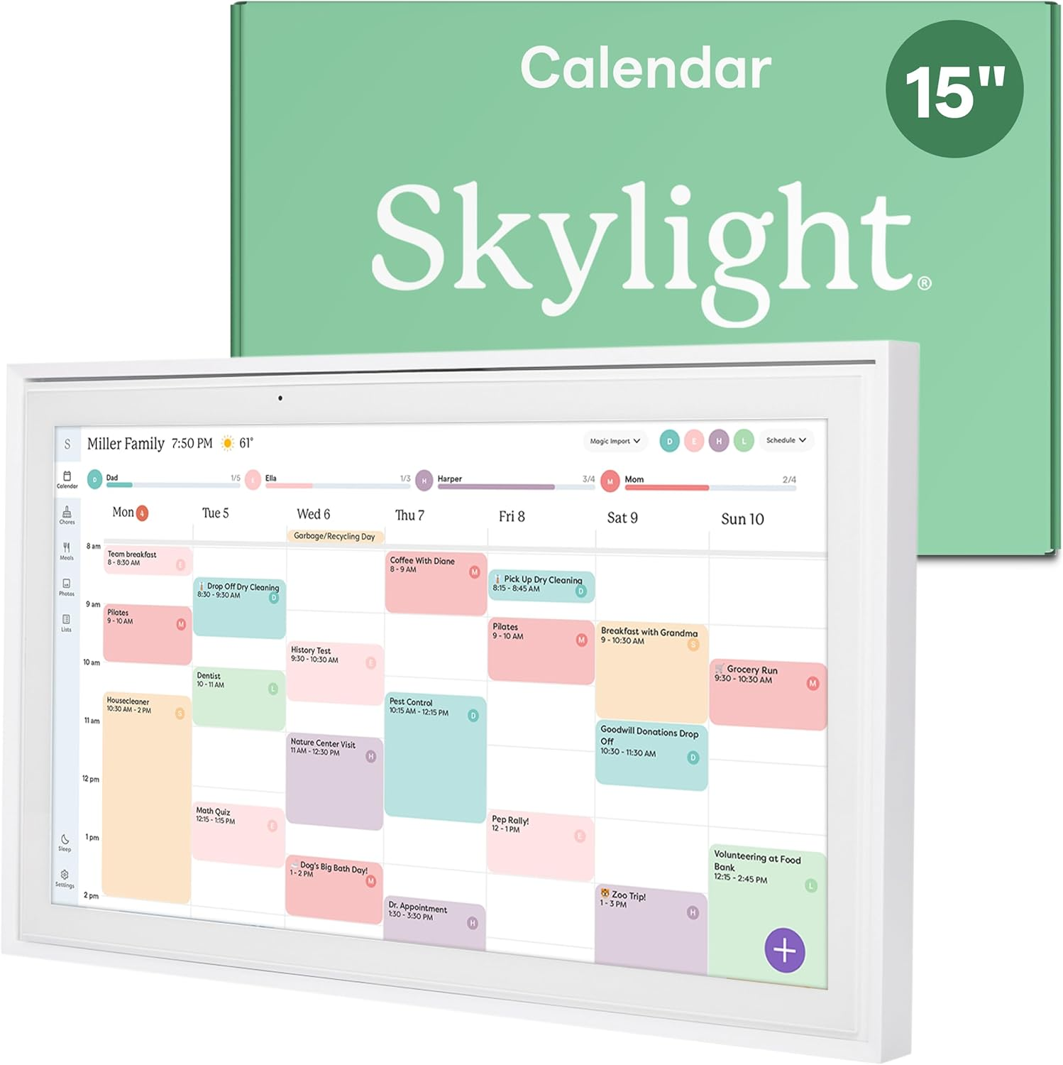 Skylight Calendar - 15 inch Digital Calendar & Chore Chart, Smart Touchscreen Interactive Display