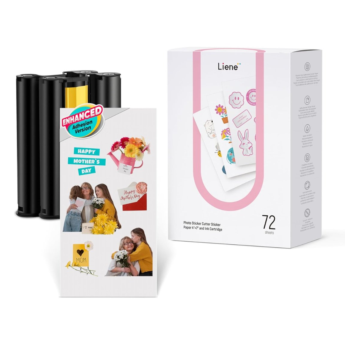 Clyvora - Sticker Paper & Ink Cartridge Set for PixCut S1