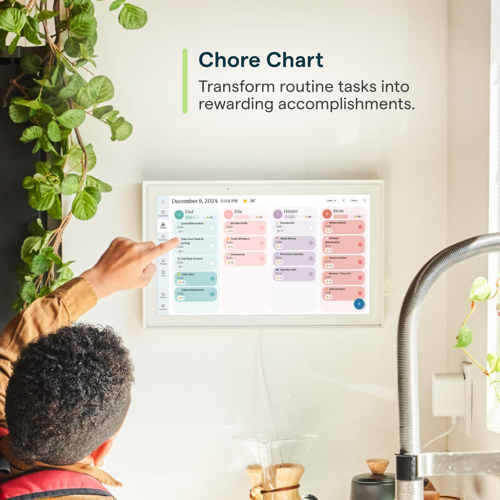 Skylight Calendar - 15 inch Digital Calendar & Chore Chart, Smart Touchscreen Interactive Display