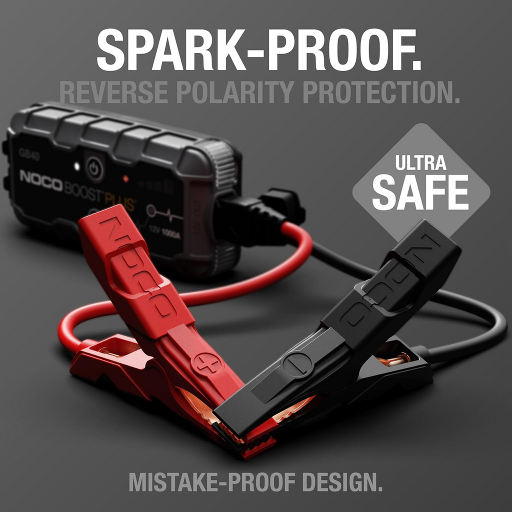 NOCO Boost Plus GB40 1000A UltraSafe Jump Starter Power Pack – 12V Car Battery Booster, Portable Power Bank & Jump Leads