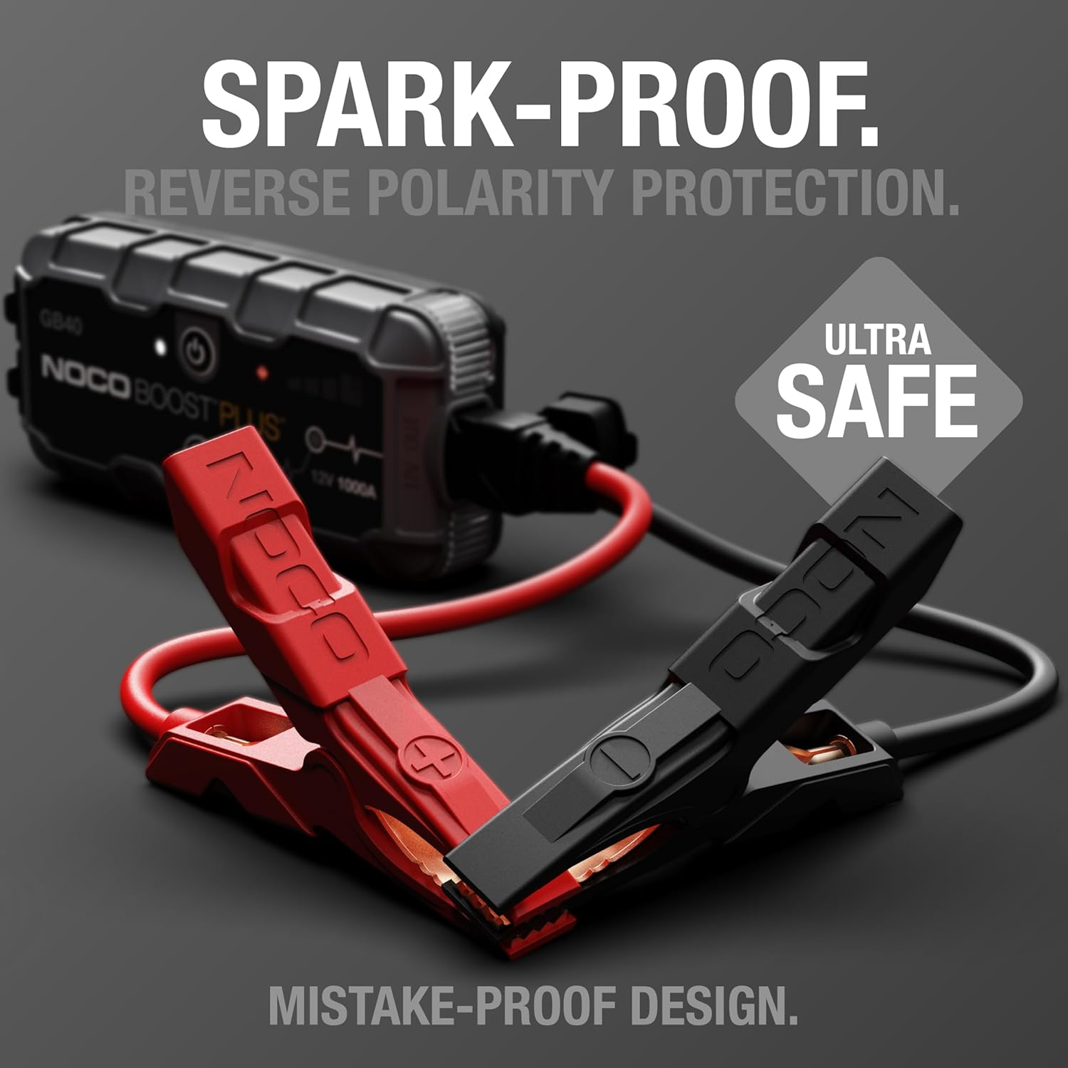 NOCO Boost Plus GB40 1000A UltraSafe Jump Starter Power Pack – 12V Car Battery Booster, Portable Power Bank & Jump Leads