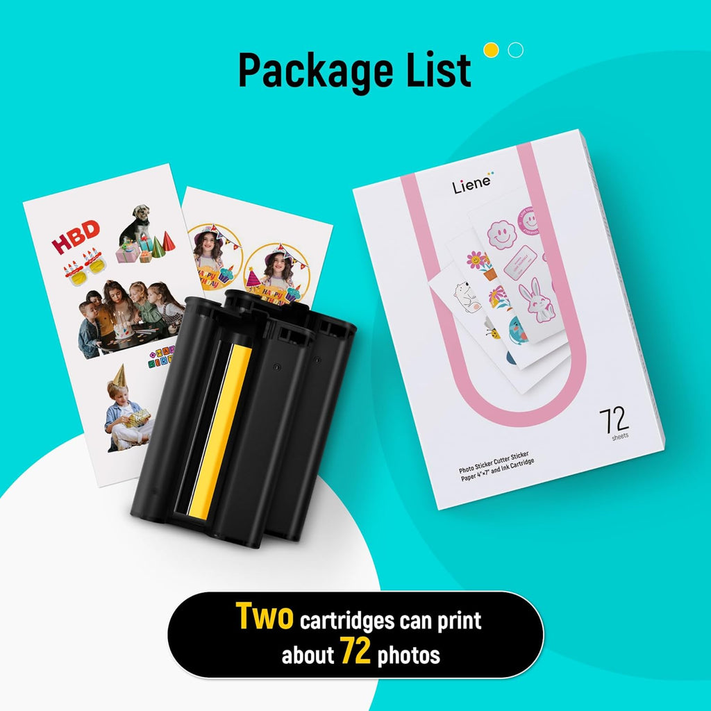 Clyvora - Sticker Paper & Ink Cartridge Set for PixCut S1