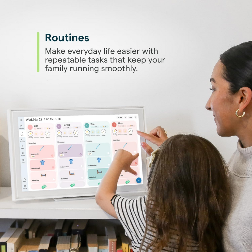 Skylight Calendar - 15 inch Digital Calendar & Chore Chart, Smart Touchscreen Interactive Display
