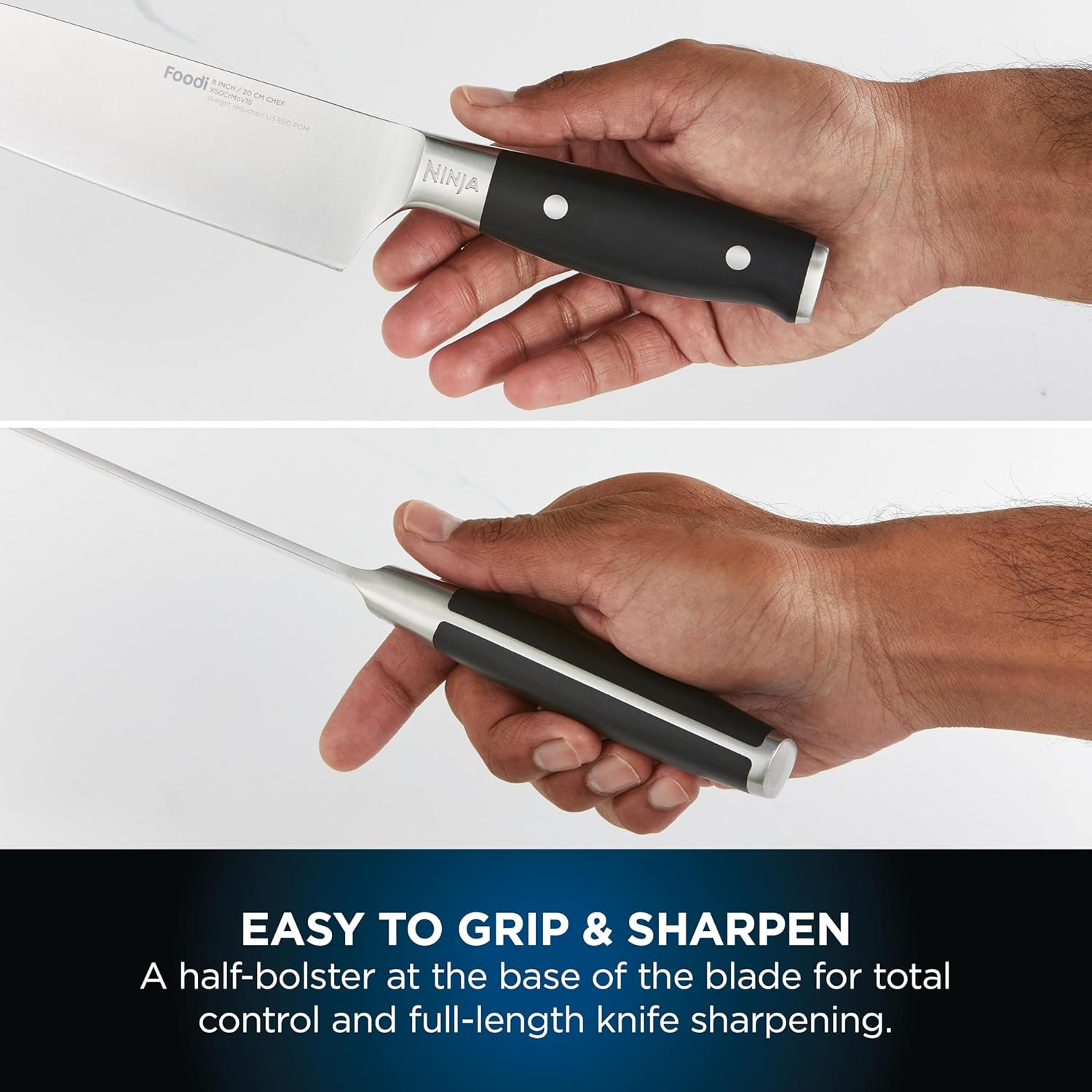 NinjaFoodi StaySharp Knife Block with Integrated Sharpener, 5-Piece Set