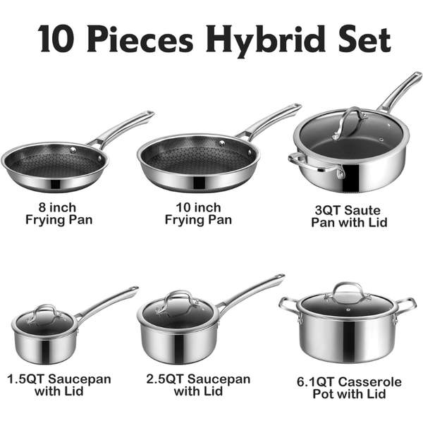 10-Piece Non-Stick Frying Pan Set